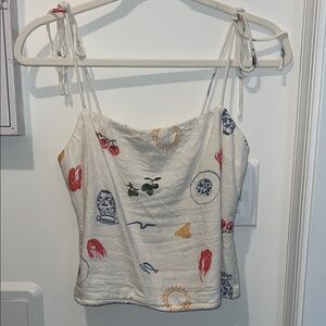Abercrombie & Fitch Cream Camisole with Colorful Print